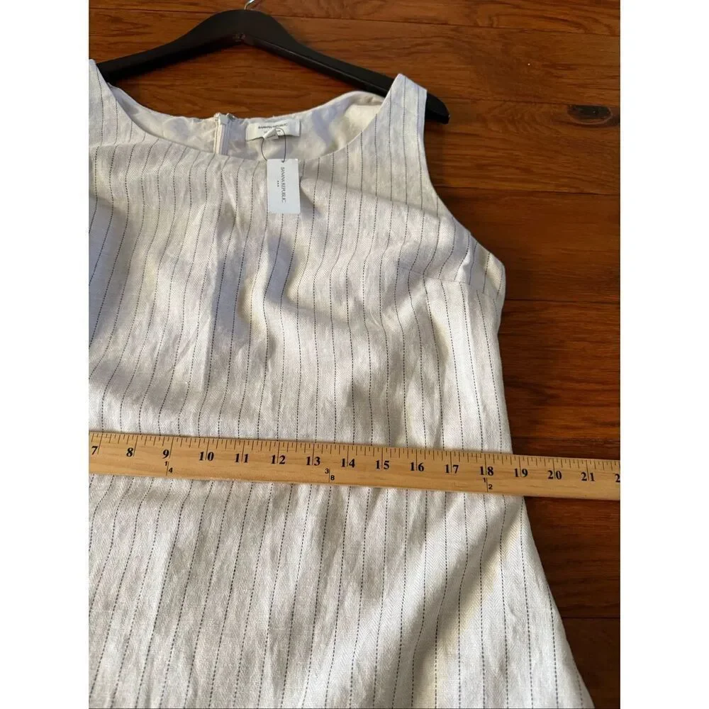 NWT •	Banana Republic Linen Blend Pinstripe Sheath Dress Women’s 16